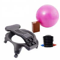 Chaise de yoga ergonomique moderne pliable de qualité supérieure avec ballon de yoga, imperméable et écologique, pour la maison, le bureau ou la salle à manger, pompe à air incluse