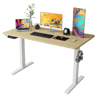 Bureau debout électrique à double moteur avec plateau en MDF et structure en acier inoxydable - Hauteur réglable, montage rapide