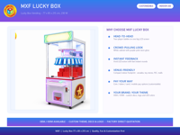 Distributeur automatique de boîtes surprise sur le thème de la fortune avec lumières néon violettes
