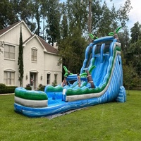 Toboggan aquatique gonflable géant de haute qualité à trois voies pour événements extérieurs commerciaux pour adultes