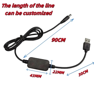 Usb 5V đến 9V 12V Boost chuyển đổi cáp 2A Step-Up cáp điện cho <span class=keywords><strong>Router</strong></span> không dây Xe GPS Radar Detector 5521 DC cáp điện - Product Image 3