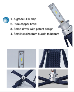Jgaurore — phare Led sans ventilateur à grand faisceau, lumière de nuit, haute qualité, modèle H1, G10J 6500K, h4 - Product Image 5