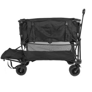 Chariot de camping pliable à double étage avec poignée réglable, grande roue, poche latérale sur le hayon, sport, extérieur - Product Image 2