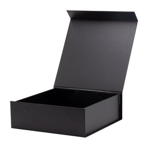 <b>Large</b> Black Cardboard Paper Packaging Rigid Magnetic Closure Garment Clothing Gift <b>Box</b> Packaging - Product Image 1