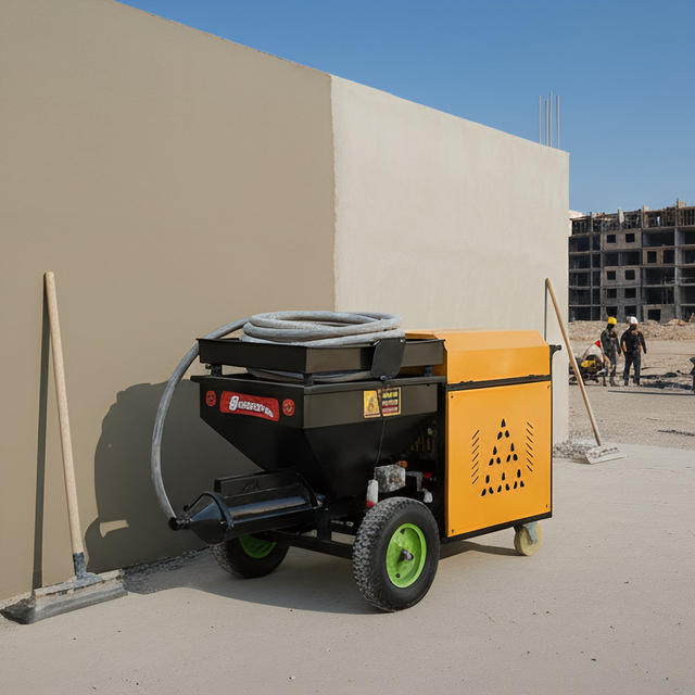 High Pressure 4kw Motor Mortar Spraying Machine 220V/380V Automatic Wall Plastering Cement Sprayer Pump Indoor Use
