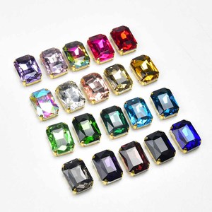 Jfs017 Glass Stones Bạc Cơ Sở Thạch Rõ Ràng Pha Lê May Trên Thạch Trong Móng Vuốt - Product Image 1