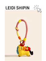 Porte-clés en peluche jaune personnalisé avec logo – Design de dessin animé doux et durable, accessoire de mode portable