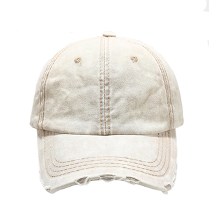 Casquette de baseball en jean à trous, à large bord, couleur unie, casquette de sport, accepte la personnalisation, casquette de baseball douce et anti-UV - Product Image 3