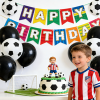 20 ballons de football en latex - Noir et blanc, imprimés UV, durables et recyclables pour les décorations de fête de remise des diplômes, d'anniversaire et d'événements sportifs