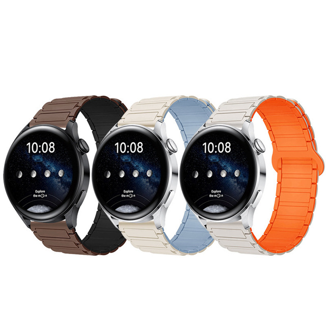 18/20/22mm Silicone Magnetic Watch Strap for Samsung Watch Huawei Xiaomi Garmin Universal Smartwatch Sport Strap Rubber