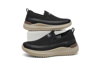 EG6301 Chaussures décontractées pour hommes en tissu respirant, confortables à enfiler, semelle en PU, pour usage quotidien, plates