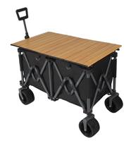 Chariot de transport pliable d'extérieur avec roues de rechange et table intégrée pour la ferme