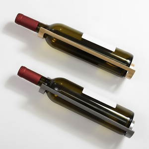 Porte-bouteilles mural en métal de qualité supérieure, support flottant pour bouteilles de vin, étagère de présentation moderne et minimaliste pour bar et <span class=keywords><strong>cave</strong></span> <span class=keywords><strong>à</strong></span> vin. - Product Image 3