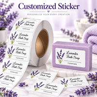 Étiquette personnalisée Artisan Botanical Aura pour savon, en PVC holographique à gratter, imperméable, en rouleau, pour machine d'étiquetage automatique, pour le branding