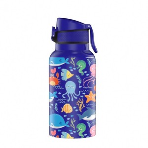 Botellas Infantiles Personalizadas de 350 ml con Diseño de Animales Marinos, Impresión 3D, Recubrimiento en Polvo, Doble Pared, Antiderrames y Portátiles - Product Image 4