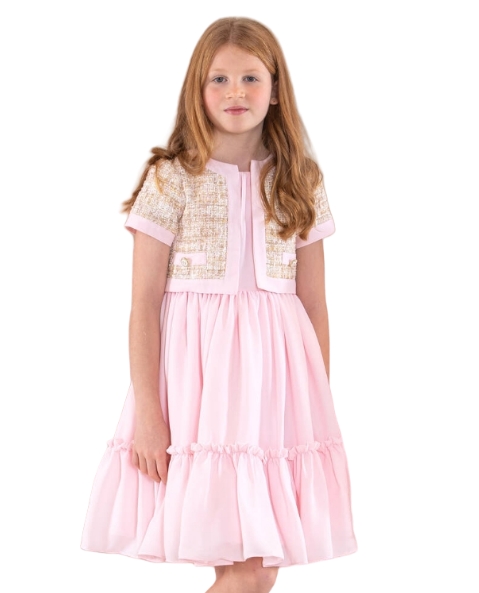 High-quality Autumn Girls' Dress and Cardigan Sets for 2025