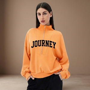 Sudadera Personalizada con Logotipo, Nueva, para Mujer, Invierno, Reversible, Cuello Alto, Manga Larga, Alta Calidad, Oversize, ODM, Felpa, Estilo Urbano - Product Image 1
