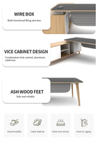 Scrivania Direzionale di Lusso con Sedia, Postazione di Lavoro Moderna a L, Arredamento per Casa, Set Scrivania Ergonomica Regolabile per Computer