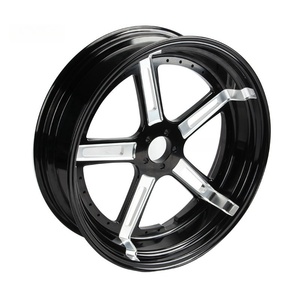 Roues en aluminium noir brillant CNC personnalisées pour Harley, moyeu arrière de 18 pouces, adaptées aux modèles Glide de 2008 à 2019. - Product Image 6