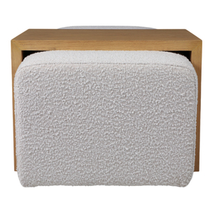Panca Ottomana Moderna Decorativa per Ingresso con Dettagli in Legno, Elegante Pouf per Corridoio e Ripostiglio - Product Image 3