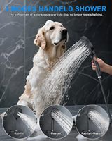 Système de douche avec vanne d'équilibrage de pression, ensemble de robinetterie de douche à montage au plafond de 10 pouces, 2 douches pluie multifonctions à commande par bouton-poussoir