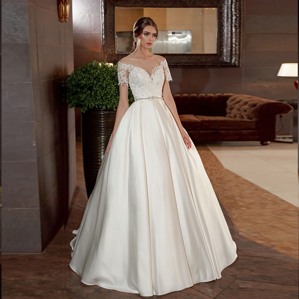 short denovia dress CLOTILDA | Mermaid high neck bridal dress