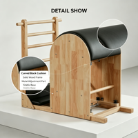 Machine de Pilates Reformer avec baril en bois et échelle pour le yoga et l'entraînement physique