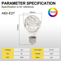 Ampoules LED décoratives 220-240V 0.6W E27, lumières électriques à filament RGB pour la maison, la chambre, le club, le bar, la fête et l'entrepôt, ampoule néon SMD