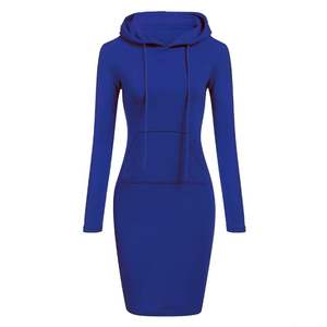 Spring Fashion Solid Color Pocketst Breathable <b>Hoodie</b> Dress Slim <b>Womens</b> Tracksuit Casual <b>Sweatshirt</b> Polyester/Cotton - Product Image 4