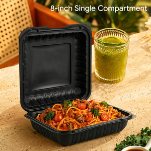 Black Disposable Blister PP Plastic MFPP Lunch Box 1/3 Compartment Food <b>Containers</b> - Product Image 1