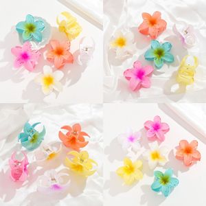 Nantong Flower Hair <b>Clips</b> Gradient Color Plastic Resin Casual Updo Accessories - Product Image 4