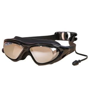 Qilang Adult Swimming Goggles With Earplugs Waterproof Anti Fog High Definition <b>Large</b> <b>Frame</b> Adjustable For Diving And Swimming - Product Image 2