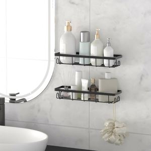 <b>Wall</b> <b>Mounted</b> Silver/Black Classic Metal Bathroom <b>Shelf</b> Free-floating Bathtub Hanging Basket Pot Storage Rack Eco-Friendly - Product Image 3