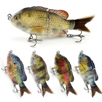 Leurre nageur Bluegill articulé avec queue en fibre, action de glisse réaliste, corps transparent, leurre de glisse Bluegill