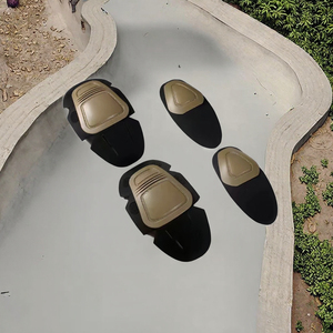 Goollywood 남녀공용 가죽 무릎 및 팔꿈치 보호대 4개 세트-사계절 전술 야외 사냥 스케이트 안전 장비 - Product Image 3