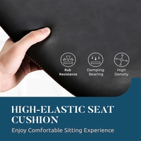 Chaise d'appoint contemporaine moderne nordique en cuir et PU rembourrée avec pieds en métal noir pour salle à manger pour restaurants