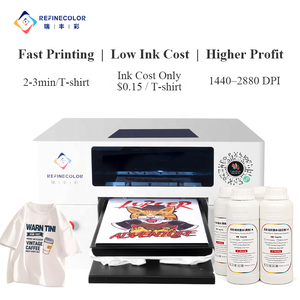 Refinecolor A3 Dtg <strong>Printer</strong> Direct to <strong>Garment</strong> T-shirt Printing Machine Dtg <strong>Printer</strong> for Custom Hoodies T Shirts Apparel Production - Product Image 4