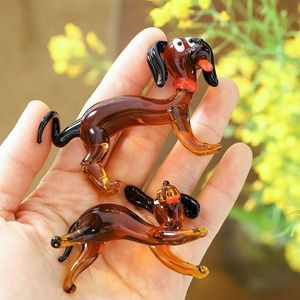 Statuette de chiot en verre soufflé à la main, <span class=keywords><strong>d</strong></span>écoration <span class=keywords><strong>d</strong></span>'intérieur mignonne, mini ornement de table en forme de chien, cadeau de dessin animé - Product Image 6