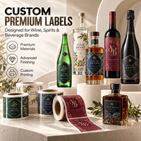 Étiquettes de vin personnalisées avec impression de marque, texture luxueuse, emballage privé, étiquettes de vin gaufrées imperméables pour bouteilles