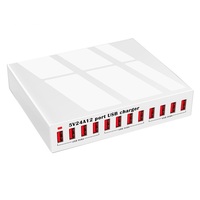 Station de charge USB 12-en-1 150W 12 ports 5V 30A, chargeur USB de bureau multi-ports à charge rapide avec prises US/EU/AU/UK