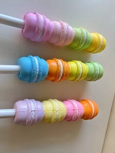 ปากกาลูกลื่นรูปมาการองสีสันสดใสลายการ์ตูนน่ารักสำหรับเด็ก พร้อมหมึกสีดำ เครื่องเขียน ปากกาบีบเล่น บีบแล้วมีเสียง - Product Image 5