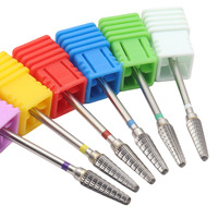 Nouvelles fraises à ongles en diamant à tête plate en acier tungstène argenté pour manucure - Outils durables pour salon de nail art, diamètre de tige 2,35 mm, usage domestique