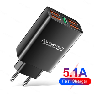 Chargeur pas cher QC3.0 5.1A 5 ports USB pour téléphone, chargeur rapide 5 ports pour iPhone 7 Samsung A6 A11 Appareils électroniques - Product Image 2