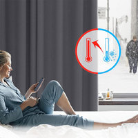 Rideau Thermique de Gros, Rideau de Porte Occultant Anti-Froid, Rideau de Fenêtre Opaque à Œillets pour Salon et Chambre à Coucher