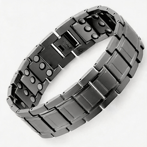 สร้อยข้อมือสแตนเลสสตีลแบบโซ่เคลือบสีดำสไตล์คลาสสิกสำหรับทุกเพศ - Product Image 3