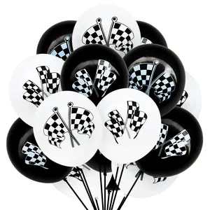 Atacado carro de corrida bandeira balão-12nch balões de látex de corrida, balão verificado de linha de carro de corrida, brinquedo para crianças, festa, decoração de casa