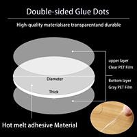 Points adhésifs circulaires en acrylique prédécoupés sur mesure, sans résidu, transparents, à forte adhérence, en mousse double face pour le masquage