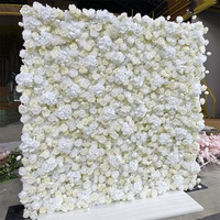 Dinding Bunga Campuran Mawar Hydrangea Putih Latar Belakang Pernikahan Dekorasi Jendela Pusat Perbelanjaan Studio Foto Harga Pabrik