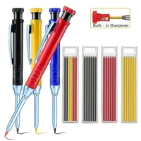 Crayon de charpentier professionnel en stock aux États-Unis, marqueur mécanique 2,8 mm avec recharge et taille-crayon à tête longue