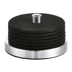 Zeller Presente Glas-Untersetzer Edelstahl / Silikon 6cm Ø 10cm Schwarz 7teilig - Product Image 1